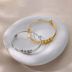 Bracelet with Anti-Stress Rotating Beads for Men or Women silver