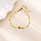 Heart-shaped birthstone bracelet