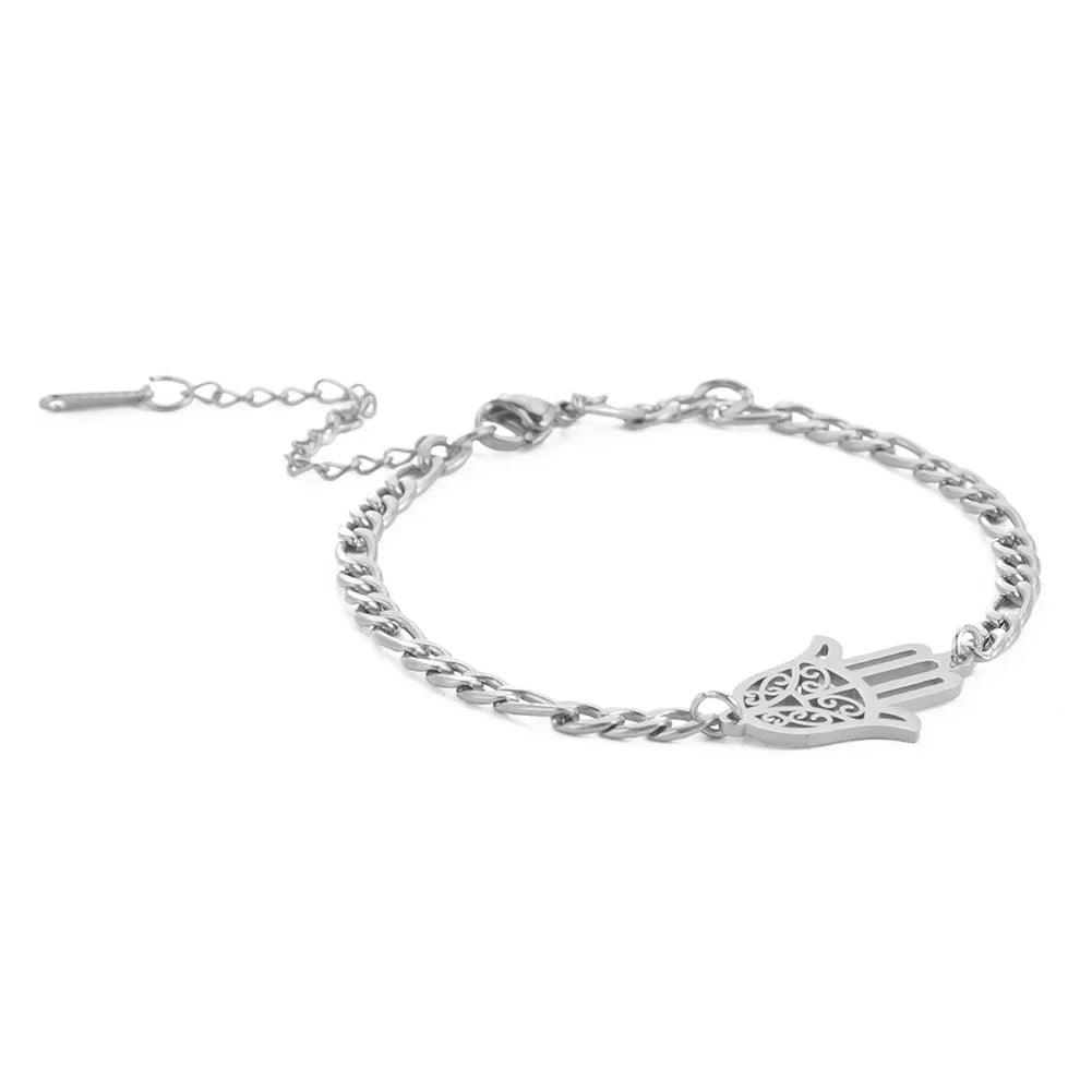 Bracelet with Hamsa hand in gold or silver Arabic silver