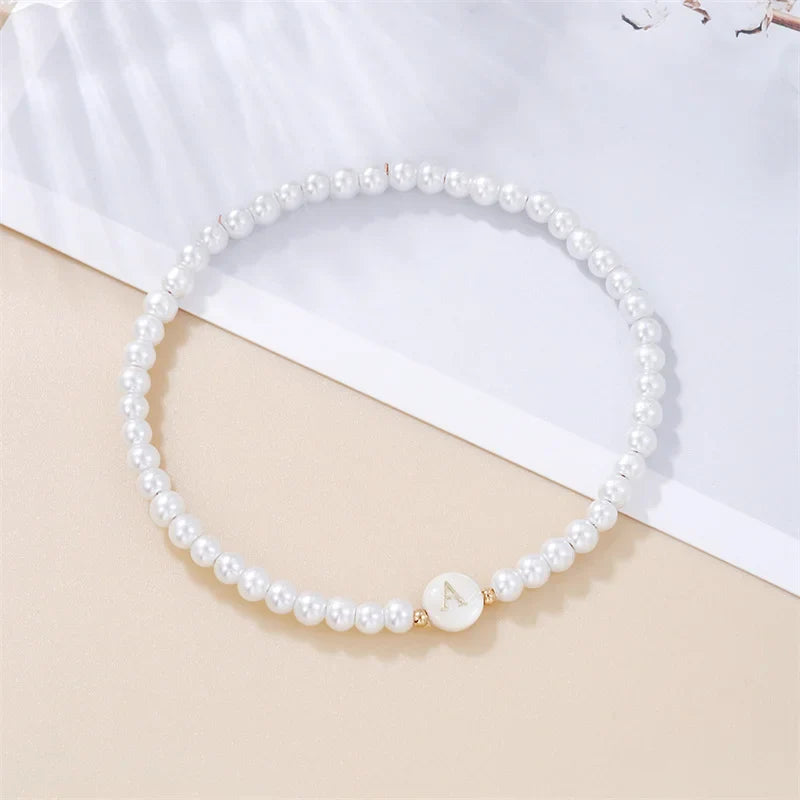 White initial bracelet a