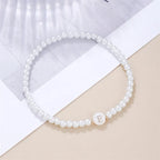 White initial bracelet e