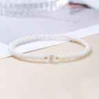 White initial bracelet f