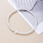 White initial bracelet l