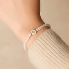 White initial bracelet o