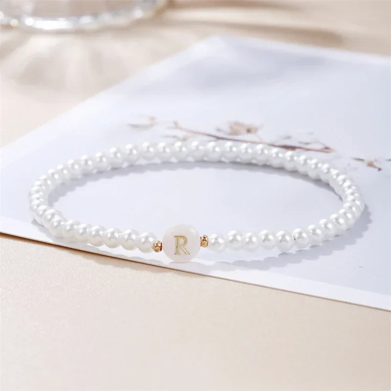 White initial bracelet r