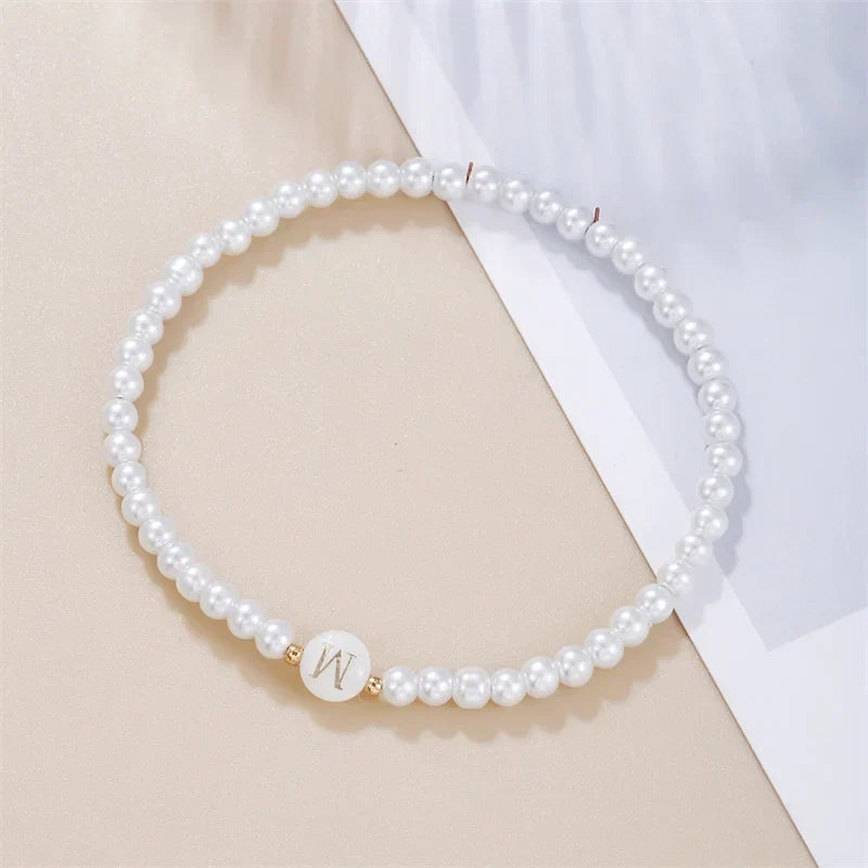 White initial bracelet w