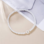 White initial bracelet x