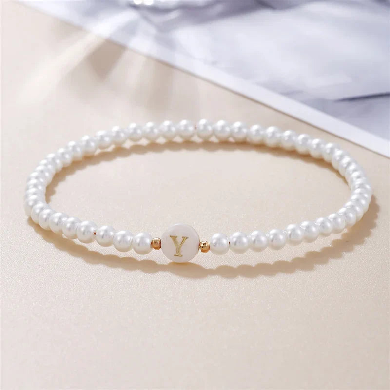 White initial bracelet y