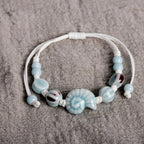 Bohemian Snail Shell Bracelet blue