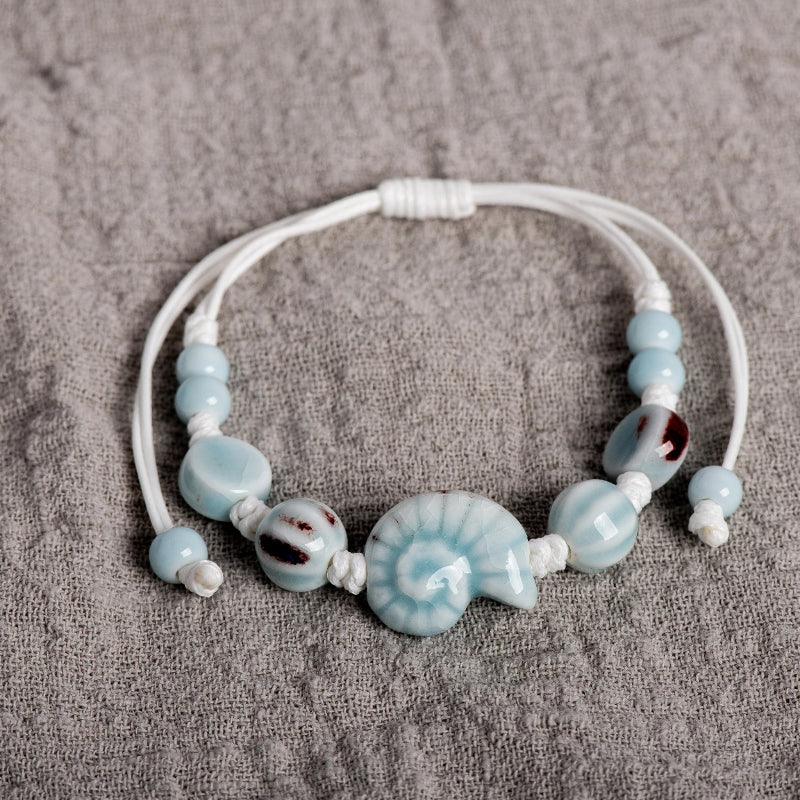 Bohemian Snail Shell Bracelet blue