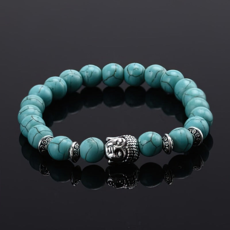 Buddha Head Silver Lucky Charm Bracelet