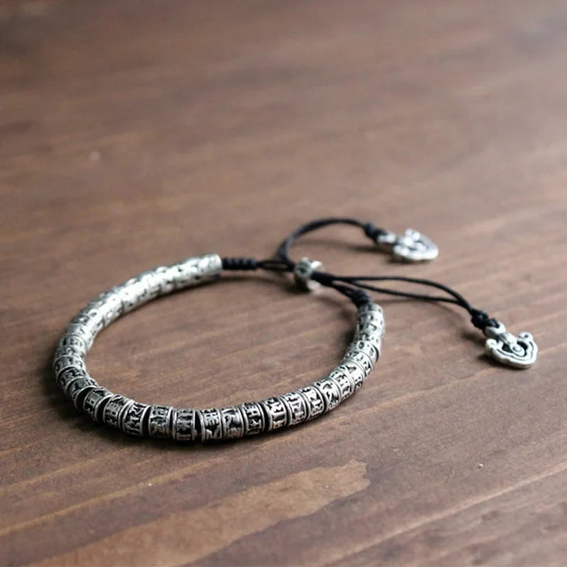 Buddhist Amulet ID Bracelet Carved