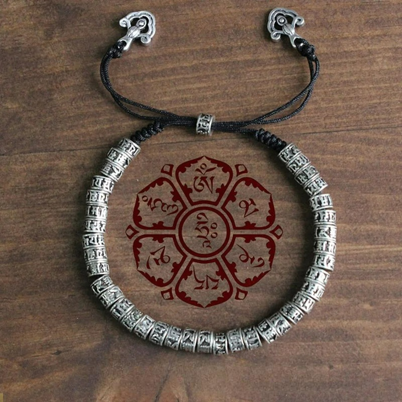 Buddhist Amulet ID Bracelet Carved