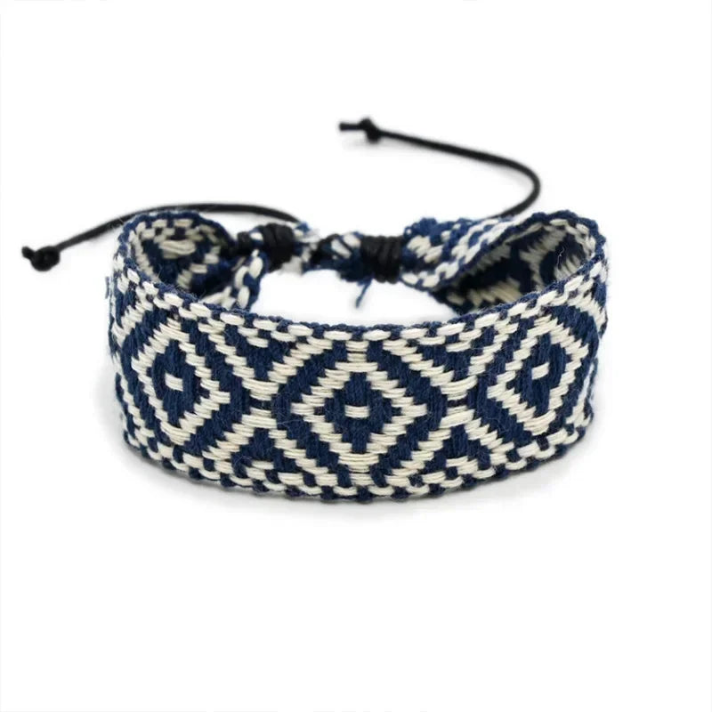 Handmade Geometric-Shaped Brazilian Bracelet blue