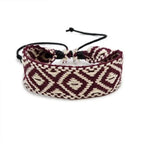 Handmade Geometric-Shaped Brazilian Bracelet burgundy
