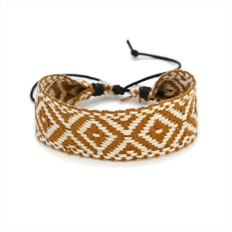 Handmade Geometric-Shaped Brazilian Bracelet light brown