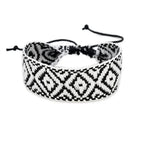 Handmade Geometric-Shaped Brazilian Bracelet black and white