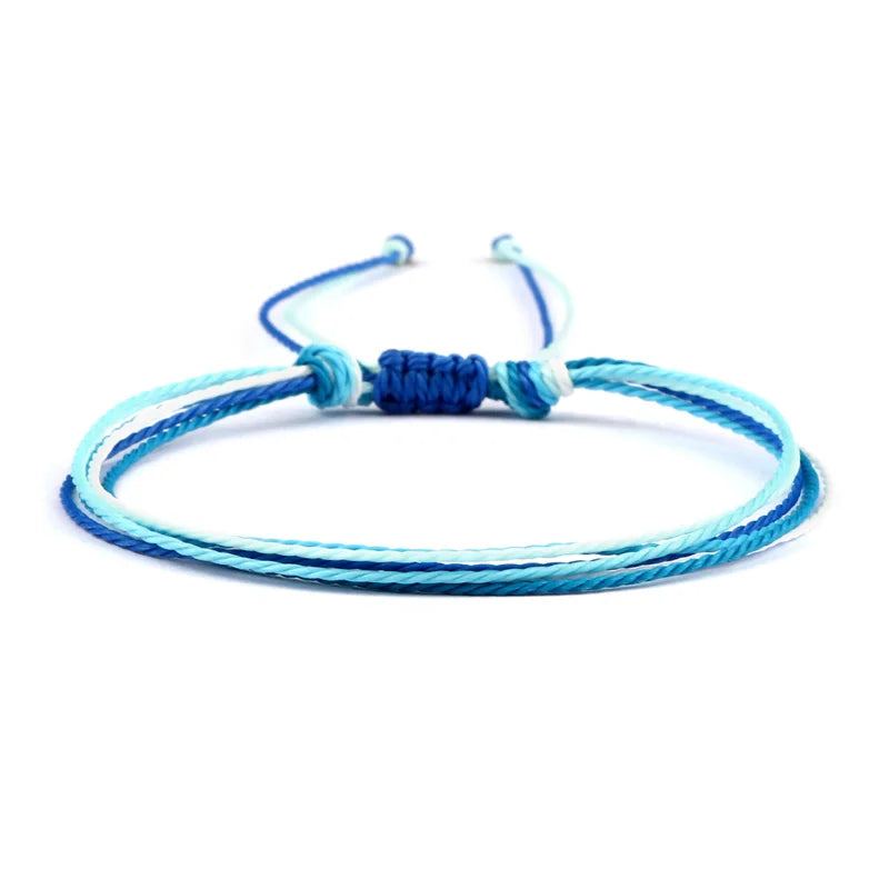 Handmade Blue Brazilian Bracelet in white and blue