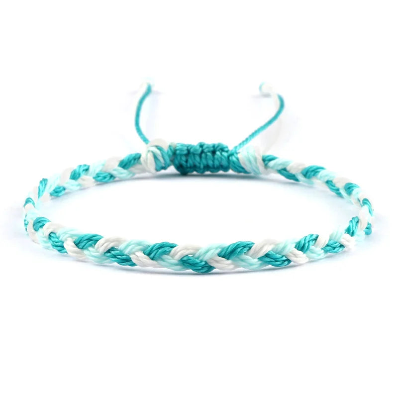 Handmade Blue Brazilian Bracelet in white and light blue