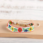 Handmade Embroidered Boho Brazilian Bracelet white