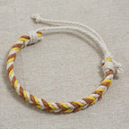 Natural-Effect Yellow Cotton Thread Brazilian Bracelet