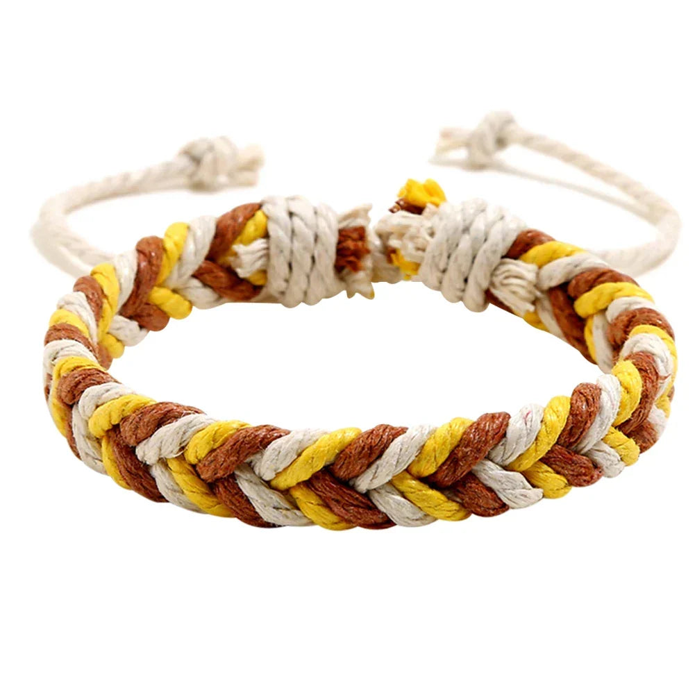Natural-Effect Yellow Cotton Thread Brazilian Bracelet