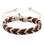 Natural-Effect Red Cotton Thread Brazilian Bracelet