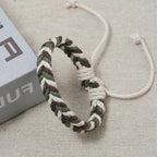 Natural-Effect Green Cotton Thread Brazilian Bracelet
