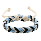 Natural-Effect Blue Cotton Thread Brazilian Bracelet
