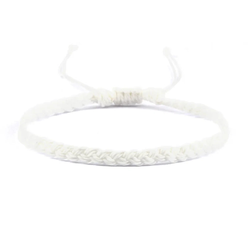 Slim Adjustable Brazilian Bracelet white