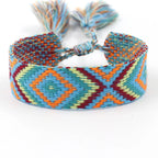 Wide Brazilian Bracelet with Geometric Patterns orange