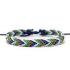 Minimalist Brazilian Bracelet in Blue and White Cotton Thread