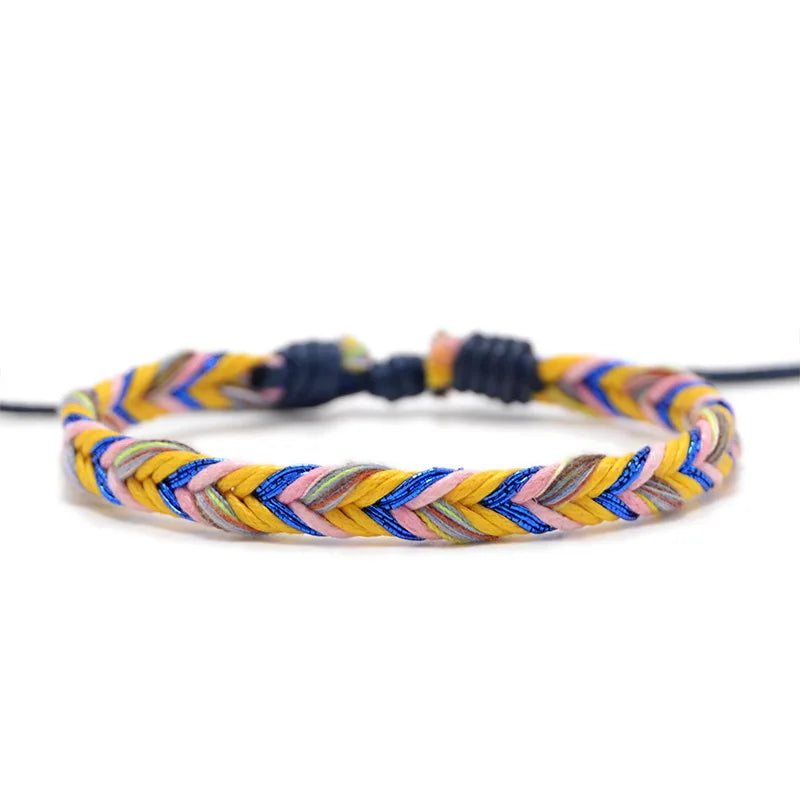 Minimalist Brazilian Bracelet in Yellow Cotton Thread