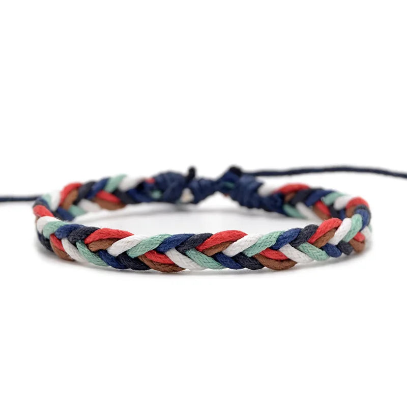 Minimalist Brazilian Bracelet in Red and White Cotton Thread