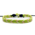 Minimalist Brazilian Bracelet in Light Green Cotton Thread