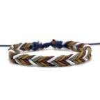 Minimalist Brazilian Bracelet in Green and White Cotton Thread