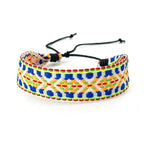 Unisex Brazilian Vacation-Style Bracelet, yellow and blue