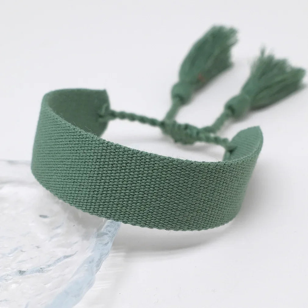 Soft Pastel Handmade Brazilian Bracelet dark green