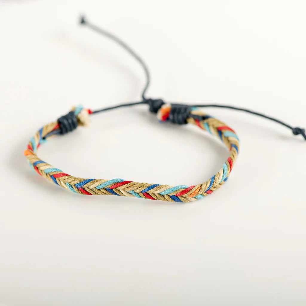 Braided Brazilian Bracelet Beige and Red