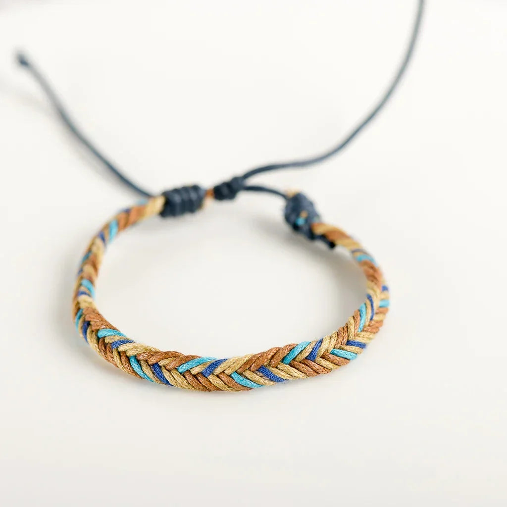 Braided Brazilian Bracelet Blue and Beige