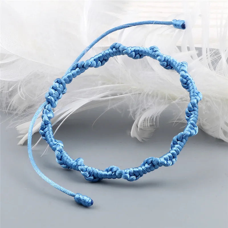 Handmade Braided Brazilian Bracelet light blue