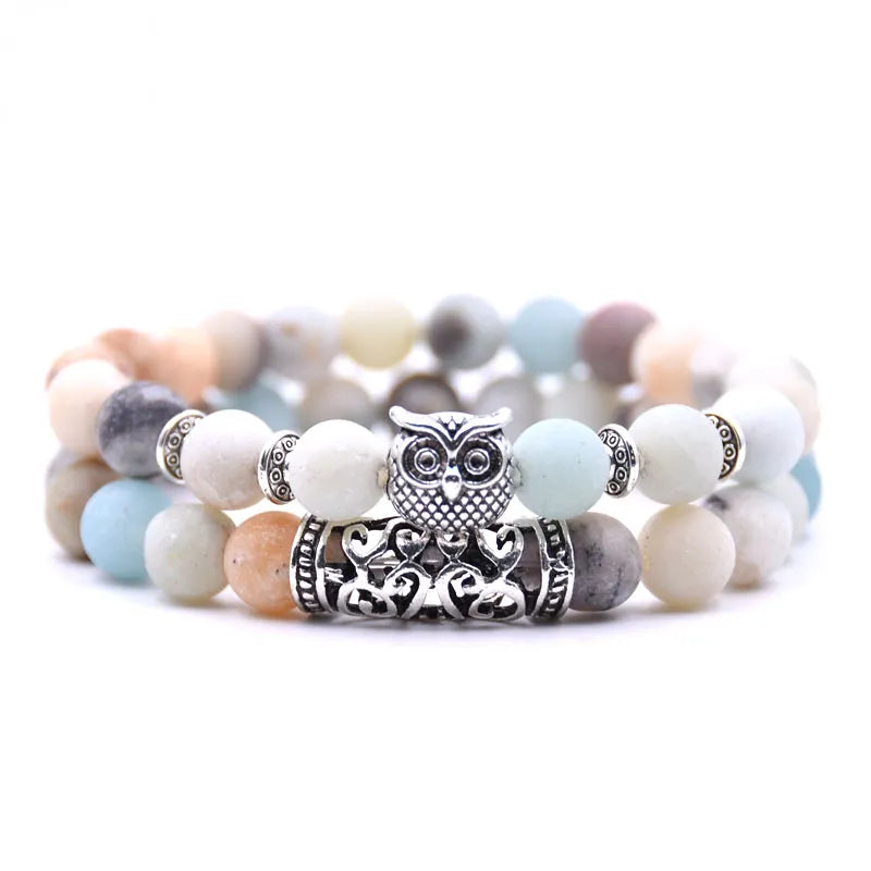 Owl Bracelet - Owl Chain Multicolor Beads