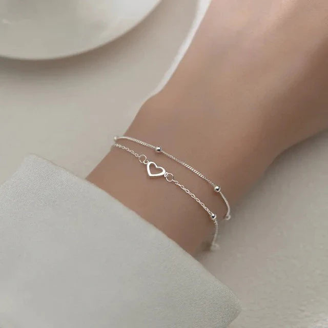Silver Heart Bracelet for Women