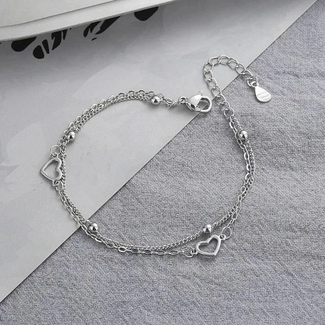 Silver Heart Bracelet for Women