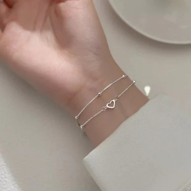 Silver Heart Bracelet for Women