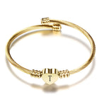 Heart bracelet with initial t
