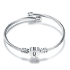 Heart bracelet with initial silver q