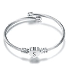 Heart bracelet with initial silver s