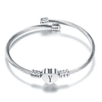 Heart bracelet with initial silver y
