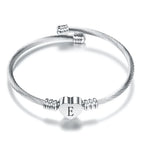 Heart bracelet with initial silver e